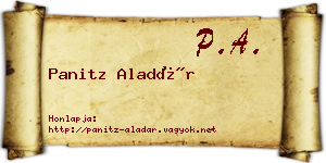 Panitz Aladár névjegykártya
